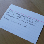 Affirmationen auf einer IndexCards